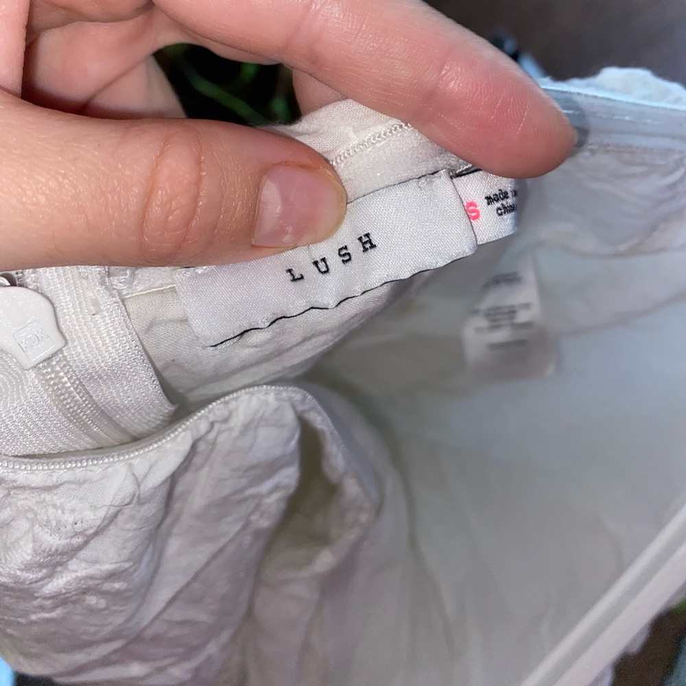 White strapless romper